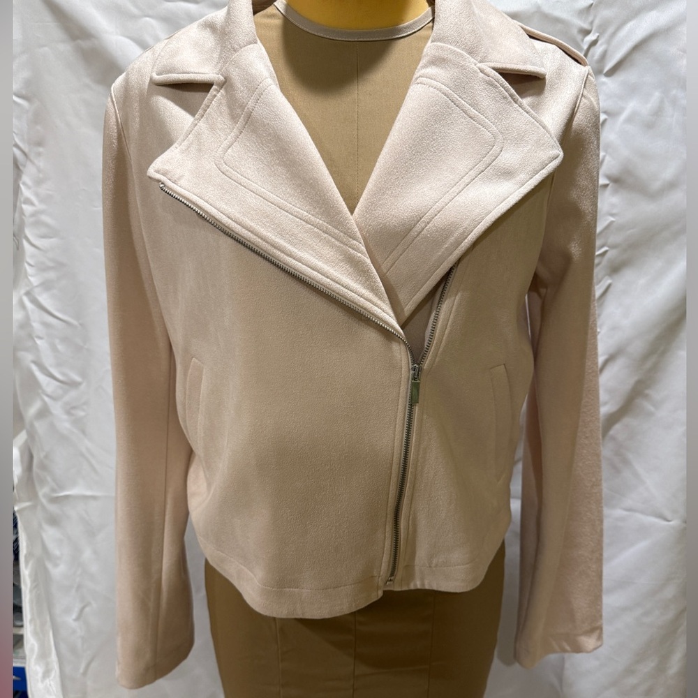 Lauren Conrad suede motorcycle jacket